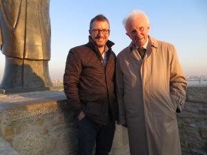 Standing with Sandor after walking up to Buda Castle at the end of the day.